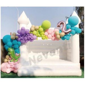 Wholesale White Bouncy Castle Inflatable Moon Jumping Bounce House for Commercial Party Rental from china suppliers