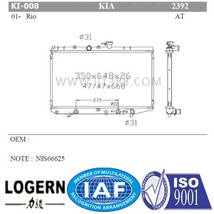 AT Transmission 2001 KIA Rio Radiator Screw Type Dpi 2392 OEM Ok31h-15-22c