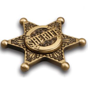 Wholesale Hexagonal Neptune Sheriff's Badge Fidget Spinner for ADHD ADD Relief and Anti-Anxiety from china suppliers