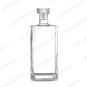 Customized 750ml End XO Transparent Glass Wine Bottle with Rubber Stopper