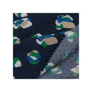 wholesale RECYCLED POLY ISLAND DOT silk like jacquard 100% RPET fabric