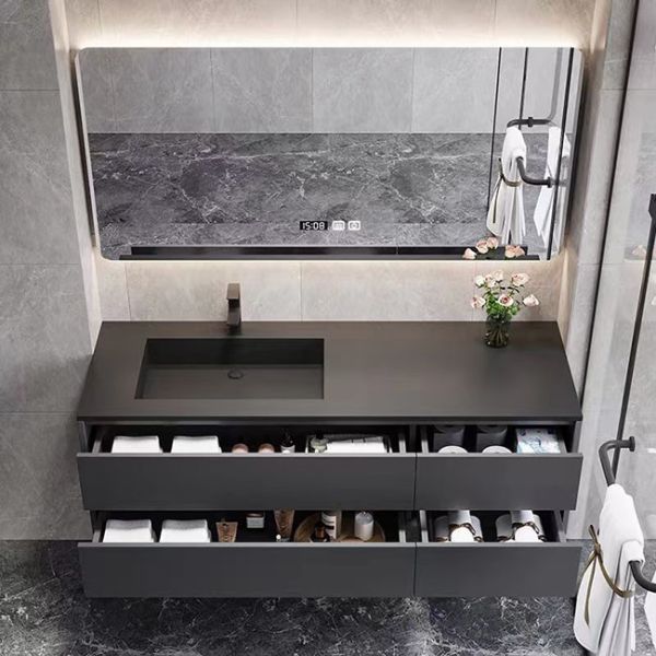 Hotel Wall Mounted Bathroom Cabinet Modern Bathroom Mirrored Cabinet With LED Light