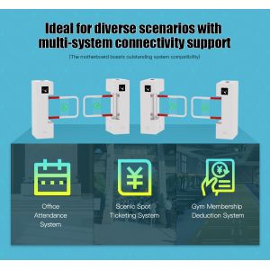 HCW Vertical Turnstile Gate with Facial Recognition Technology Compact Waist