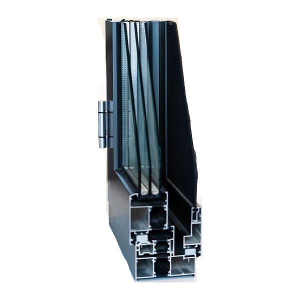 Quality Black Electrophoretic 6063 Aluminum Window Profiles With Mesh Section for sale
