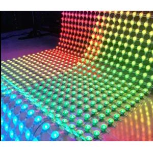 China Mesh LED screen Flexible LED Curtain Display Net Screen Pixel LED Dot Light LED Mesh Screen for Media Facade on sale