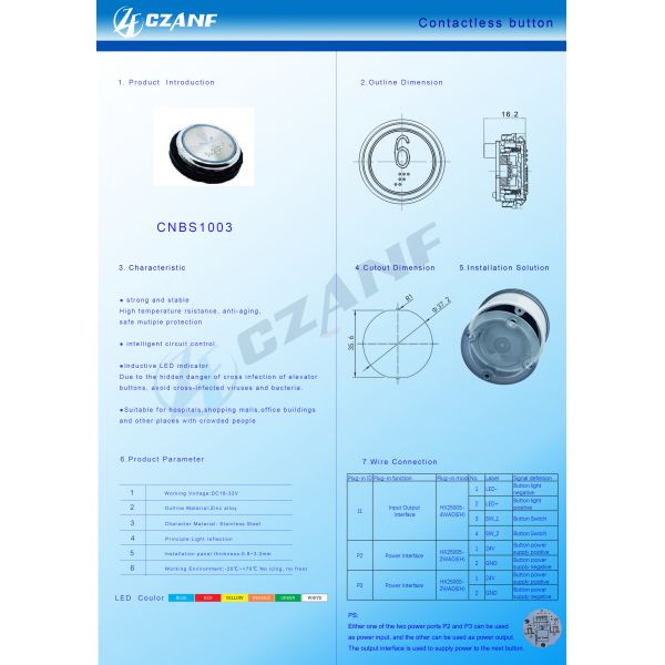 Modern Non-Contact Touchless Elevator Push Button for Hotel Elevators and Cop Lop Elegant Elevator Parts