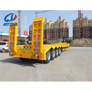 3 Axle Drop Deck 50-70 Ton Low Bed Semi Trailer for Multi Axles Lowboy Flatbed