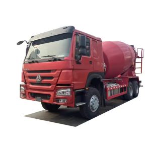 12cbm Red Used Concrete Mixer Truck With Pump Sinotruk HOWO