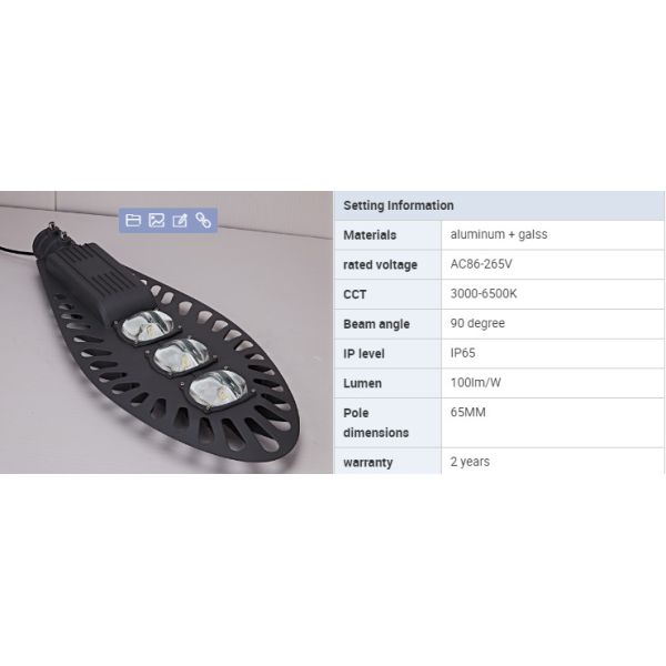 90° Beam Angle 100W 6500K Waterproof LED Street Lights