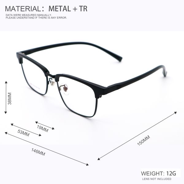Fashion Optical Frame With Metal Skeleton In Various Colors 3541