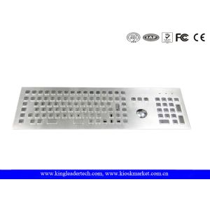 China Ruggedized Industrial Metal Stainless Steel Keyboard With Integrated Optical Trackball on sale