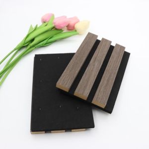 Custom Acoustic Wall Panel Board 100% Polyester+MDF With Veneer Soundproofing