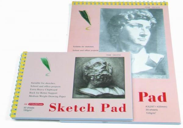 White Paper Pencil Sketch Pad Drawing Book , Spiral Sketch Drawing Pad
