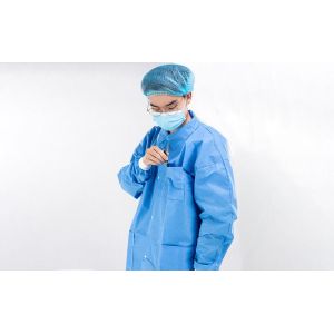 Customised Disposable Medical Lab Coat Long Sleeve Elastic Cuff Unisex