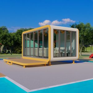 Steel Luxurious Apple Cabin Container Prefab House Low Resource Consumption