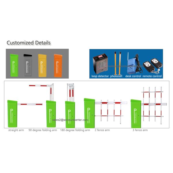 Wonsun Servo Motor Car Parking Lot Barriers Remote Control For Toll Station