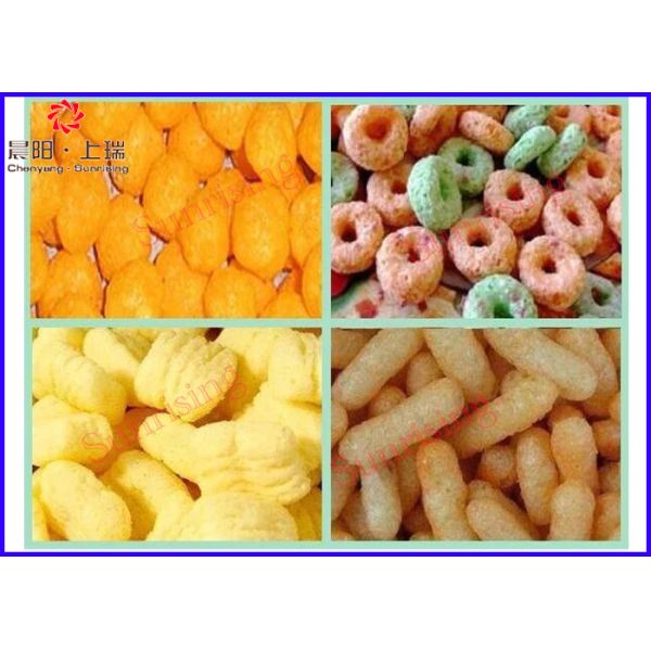 Moon Shapes Frying Snack Food Production Line Cheese Ball Puff Extruder Machine
