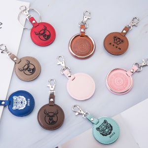 Custom Bulk Leather Key Chain Die Cutting Printing Business Giveaways