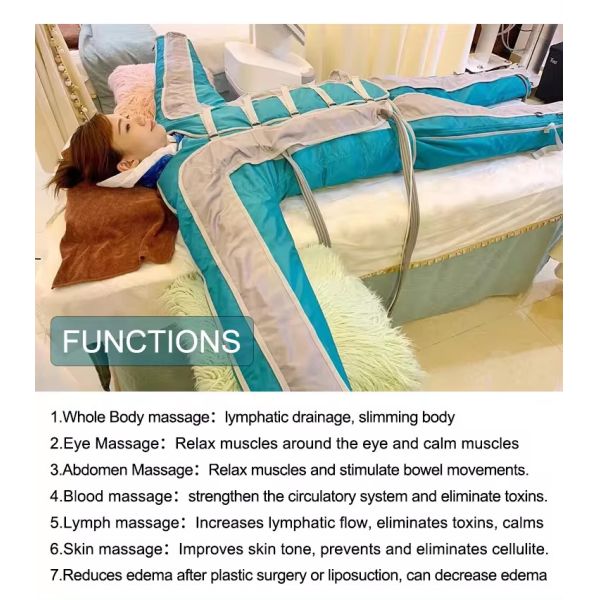 24 Air Bags Pressotherapy Jacket Pants Slimming Machine Cellulite Reduction