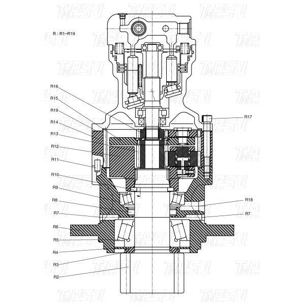 Steel DH807 DH80G Hydraulic Final Drive Motor K1045875 Easily Installed