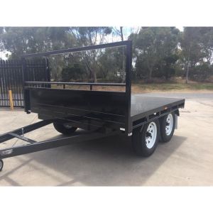 Wholesale Heavy Duty 14 x 7 Tray Top Trailer , Flat Utility Trailer With Full Length Side Tie Rails from china suppliers