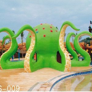 Colorful Octopus Water Playground Equipment 6100*6100*5000 For Family Recreation