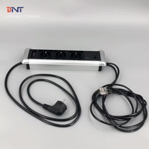 4 port under desk mounted power board socket with usb charging & data