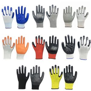43 Grams Polyester Liner Nitrile Work Gloves High Temperature Resistance