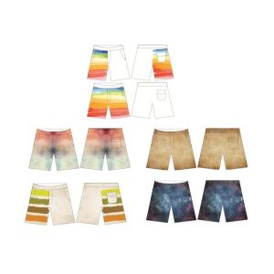 Custom Made Yellowish White Board Shorts Plus Size With Pockets Eco - Friendly