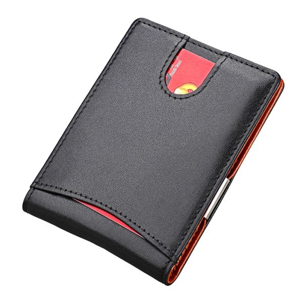 Package Weight 0.1kg Custom Bifold Genuine Leather Wallet with Money Clip and Slots
