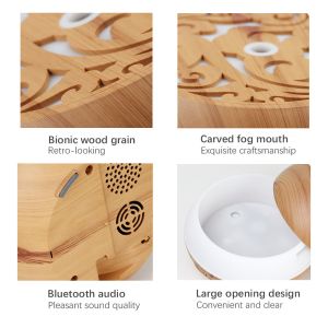 2022 Wood Grain Humidifier Aroma Oil Diffuser with Large Capacity and Vintage