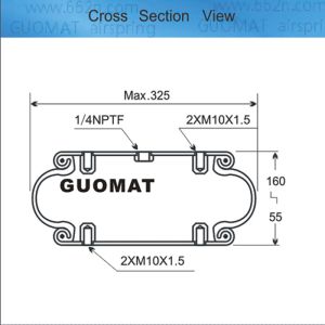 1/4NPTF Offset M10 1 Convoluted Air Spring Continental Contitech FS 330-11 For