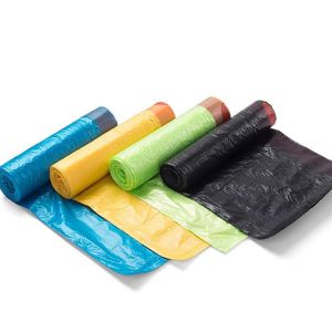 Polythene Eco Friendly Plastic Garbage Bag Roll With Gravure Printing