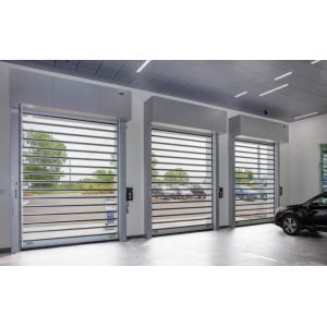 Transparent High Speed Spiral Door With Safety Efficiency Fast Aluminum Rolling