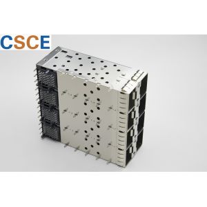 2 * 4 Cage Silvery SFP Fiber Connector , SFP Port Connector Thickness 0.25mm