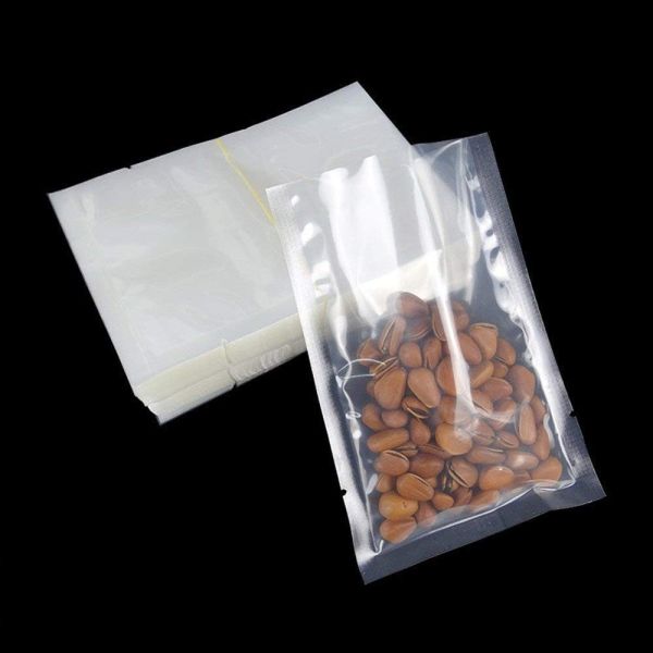 Transparent Biodegradable Vacuum Food Storage Bags Customized With 3 Side Sealed