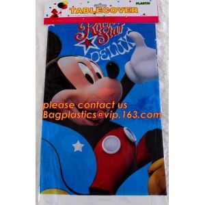 Custom Printed Plastic Waterproof Halloween Table Cloth, custom printed plastic