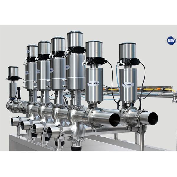 Sanitary SS316L Mixproof Double Seat Valve DN40-DN150 with Pneumatic Intelligent Positioner