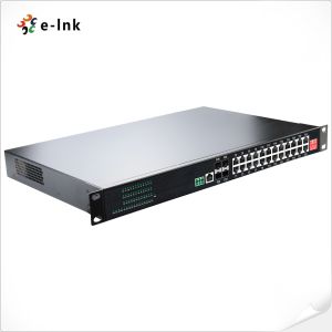 Rackmount Industrial L2+ Managed Switch 24 Port 1000T 802.3at PoE + 4 Port 1000X