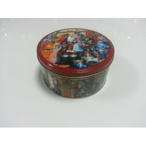 Christmas Candy Tin Storage Containers Tinplate With Cover / Lid