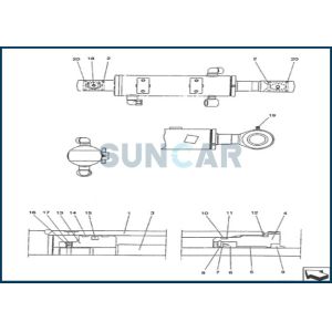 PV01V00038R300 Dozer Blade Cylinder Seal Repair Kit For CNH CX25