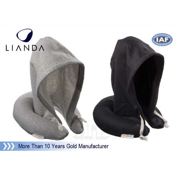 Hoodie Travel Neck Pillow U Shape Cervical Rest Soft Fabric With Hood For