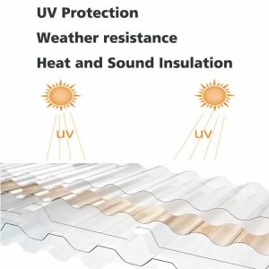 0.8mm-3mm PC Corrugated Sheet , Clear Building Roofing Polycarbonate Sheet