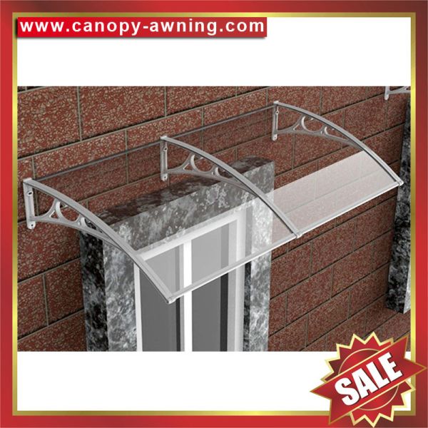 Quality house window door diy polycarbonate pc shelter Awning canopy with aluminium bracket support arm for sale