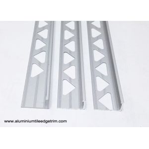 10mm 3 / 8 In Depth L Angle Aluminium Tile Edge Trim With Matt Silver