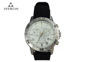 6 Needle Mens Quartz Watches Silicone Band Calendar Wrist Watch Formal Use
