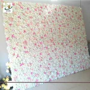 China UVG wedding planner party flower arrangements in silk rose flower wall for backdrop decoration CHR1138 on sale
