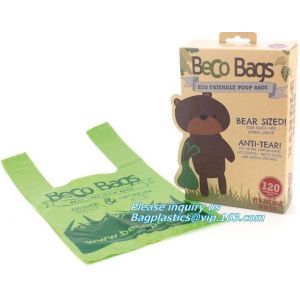Disposable PE dog poop bag with printing, Pet Compostable disposable biodegradab