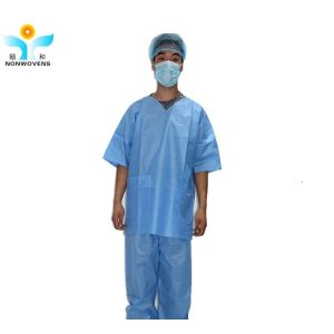 High Breathability Disposable Hospital Surgical Scrubs With Zipper Closure