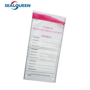 Custom Design Transparent Bank Security Bag Waterproof Tamper Evident for Cash